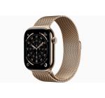 Apple Watch Series 11 | GPS + Cellular, 46mm Gold Titanium Case with Gold Milanese Loop